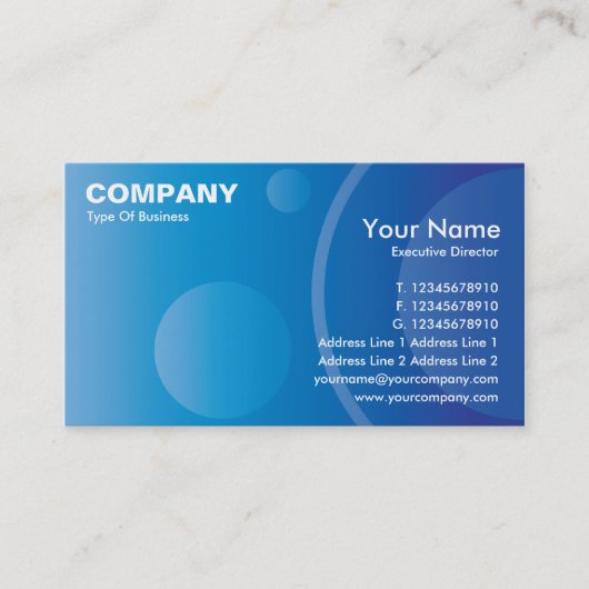 Le gradient bleu entoure le carte de visite EX18 (Devant)