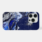 Le grand Hokusai Wave Chrome style carbone (Verso Horizontal)