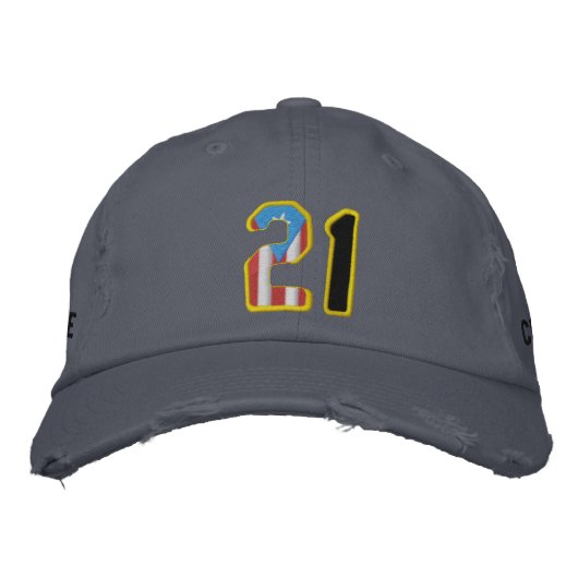 Le grand numéro 21 brodé Casquette en détresse (Devant)