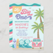 Le grand Surf du Surf Invitation d'anniversaire (Devant / Derrière)