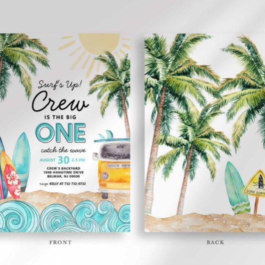 Le grand Surf Invitation d'anniversaire