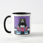 Le gros chat prend Bath - tasse de chat (Gauche)