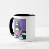 Le gros chat prend Bath - tasse de chat (Devant gauche)