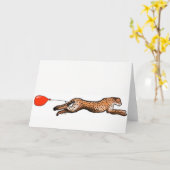 Le guépard et la carte d'anniversaire rouge de (Fleur jaune)