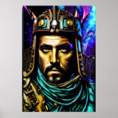 Le guerrier avec casque | AI Art Poster (Devant)