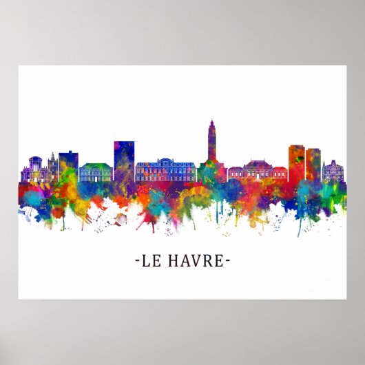 Le Havre France Skyline Poster (Voorkant)