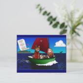 Le hibou et la carte postale Pussycat (Debout devant)