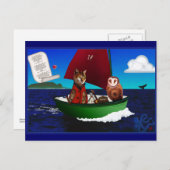 Le hibou et la carte postale Pussycat (Devant / Derrière)