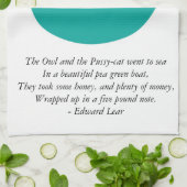 Le hibou et le minou - serviette de cuisine/thé (Plié)