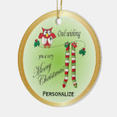 Le hibou vous souhaite un joyeux ornement de Noël (Gauche)