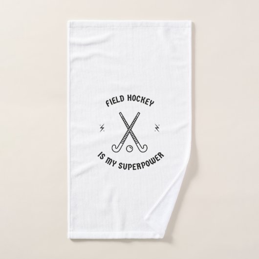 Le hockey sur gazon est ma superpuissance (Serviette à main)