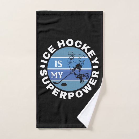 Le hockey sur glace est ma superpuissance (Serviette à main)