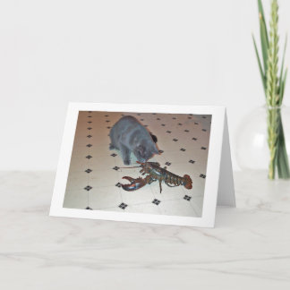 Le homard font la carte cuire au four