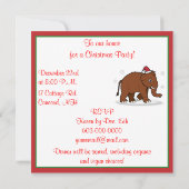 Le Invitation de Noël Wooly Mammoth à Santa Hat (Dos)