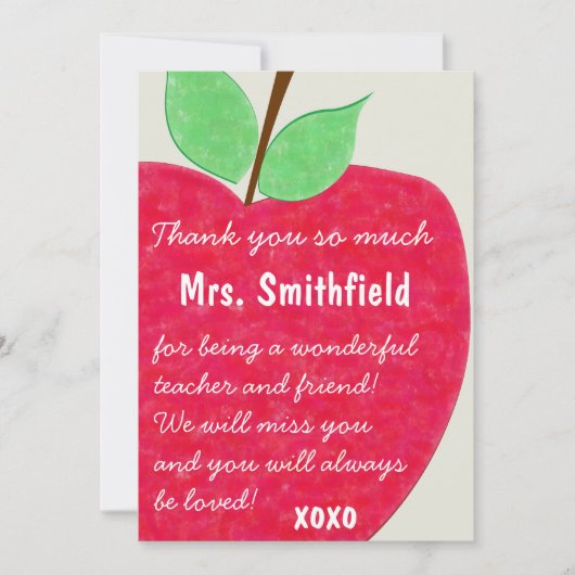 Le Invitation de retraite de Ruby Red Teacher à la (Devant)