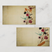 Le Japonais vintage fleurit le carte de visite (Devant / Derrière)