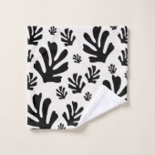 Le Jardin 02 Botanique Noir Blanc Feuille moderne (Gant de toilette)