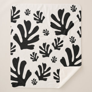 Le Jardin 02 Botanisch Zwart Wit Modern Bladeren Sherpa Deken
