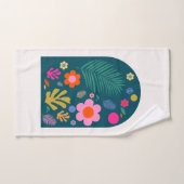 Le Jardin 05 Fleurs Abstraites Marine Bleu Floral (Serviette à main)
