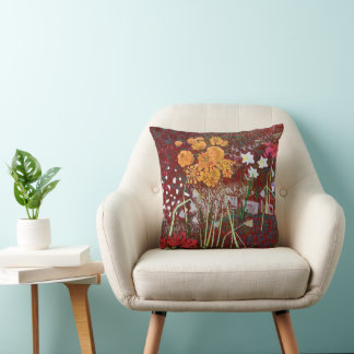 Le jardin de Ladrie en Coussin de jet rouge