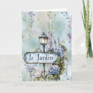 Le Jardin (de tuin)  paarse bloemen Kaart