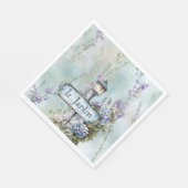 Le Jardin (de tuin) paarse bloemen Servet (Hoek)