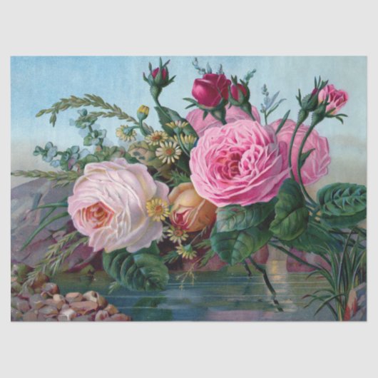 Le jardin fleurit le papier de soie de soie (Recto)