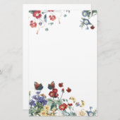 Le jardin vintage de papillon fleurit la papeterie (Devant / Derrière)