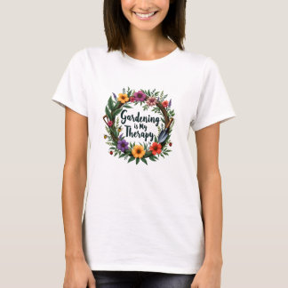 Le jardinage est ma thérapie" Vibrant T-shirt de j