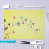 Le JAUNE A FLEURI le papier de soie de soie (Artisanat)