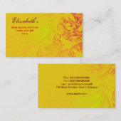 le jaune modelé fleurit le carte de visite (Devant / Derrière)
