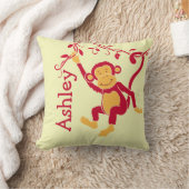 Le jaune rouge de singe a personnalisé le coussin (Couverture)