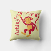 Le jaune rouge de singe a personnalisé le coussin (Verso)