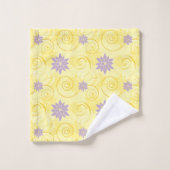 Le jaune tourbillonne avec le motif de fleur (Gant de toilette)