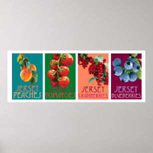 Le Jersey porte des fruits affiche horizontale