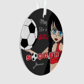 Le jeu aiment un football | de la fille | rouge et (devant)