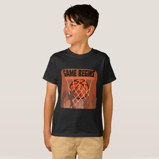 Le jeu commence le T-shirt de basket (Devant entier)