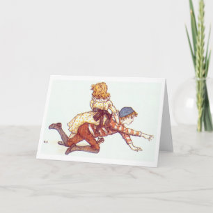 Le jeu d'enfants feignent, carte de voeux