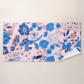 Le joli bleu azuré rougissent illustration florale (Serviette de bain)