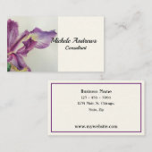 Le joli iris personnalisent la lavande de cartes (Devant / Derrière)