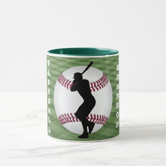 Le joueur de baseball Mug avec son nom (Centre)