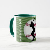 Le joueur de baseball Mug avec son nom (Devant gauche)