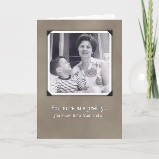 Le jour de mère, carte photo vintage drôle (Devant)