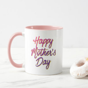 Le jour de mère heureux sur la tasse de deux tons