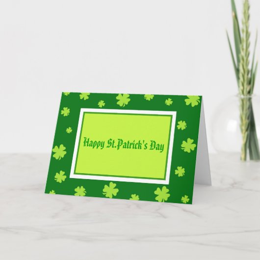 Le jour de St Patrick heureux - carte (Devant)
