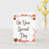 Le jour spécial automne Anniversaire Carte pliée (Fleur jaune)