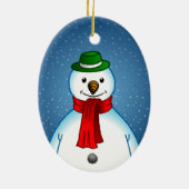Le joyeux bonhomme de neige en ornement de Noël (Dos)