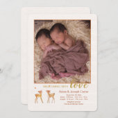 Le jumeau adule le faire-part de naissance de (Devant / Derrière)