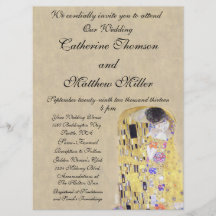 Le Kiss by Klimt Creamy Sand Faire-part de mariage