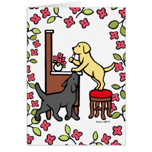 Le laboratoire jaune de maman et le duo de marionn